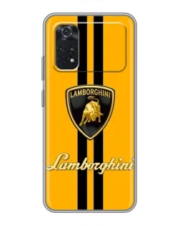 Чохол для Xiaomi POCO X4 Pro 5G з картинкою «Lamborghini Stripe жовтий»