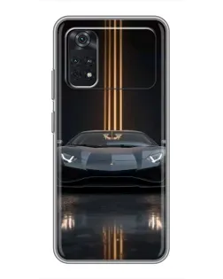 Чохол для Xiaomi POCO X4 Pro 5G з картинкою «Lamborghini золоті лінії»
