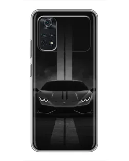 Чехол для Xiaomi POCO X4 Pro 5G с картинкой «Lamborghini симметрия дорог»