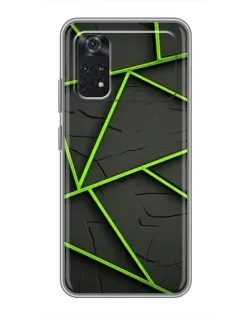 Чохол для Xiaomi POCO X4 Pro 5G з картинкою «Зелені геометричні лінії»