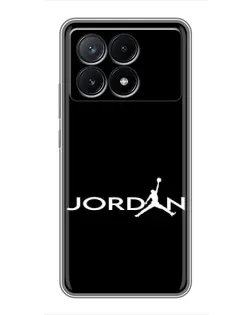 Чехол для Xiaomi POCO X6 Pro (5G) с картинкой «Jordan White Logo»