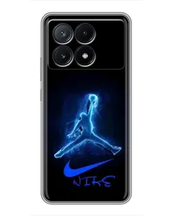 Чехол для Xiaomi POCO X6 Pro (5G) с картинкой «Jordan Neon Blue»