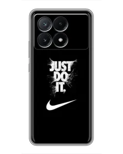 Чехол для Xiaomi POCO X6 Pro (5G) с картинкой «Текстовый принт Nike»