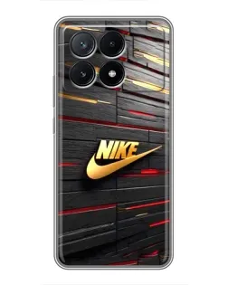 Чехол для Xiaomi POCO X6 Pro (5G) с картинкой «Золотой Nike на металле»