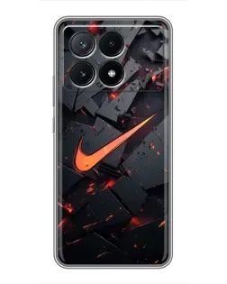 Чехол для Xiaomi POCO X6 Pro (5G) с картинкой «Nike — эффект разломов»