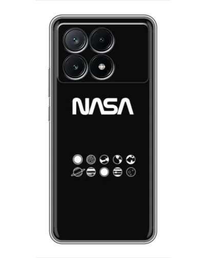 Чехол для Xiaomi POCO X6 Pro (5G) с картинкой «NASA — технический принт» Чехол для Xiaomi POCO X6 Pro (5G) с картинкой «NASA — технический принт»