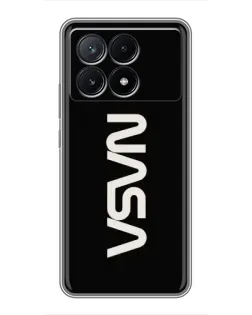 Чехол для Xiaomi POCO X6 Pro (5G) с картинкой «NASA — вертикальный логотип»
