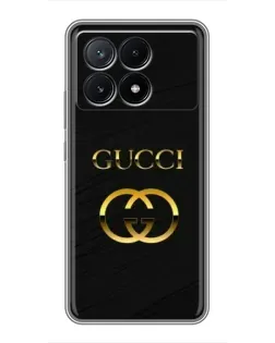 Чехол для Xiaomi POCO X6 Pro (5G) с картинкой «Золотой логотип Gucci»