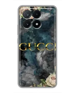 Чехол для Xiaomi POCO X6 Pro (5G) с картинкой «Абстрактные цветы Gucci»