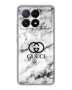 Чехол для Xiaomi POCO X6 Pro (5G) с картинкой «Gucci — мраморный шик»