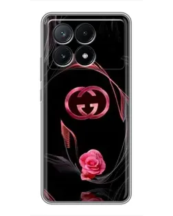 Чехол для Xiaomi POCO X6 Pro (5G) с картинкой «Gucci — неоновая роза»