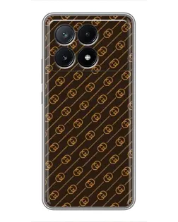 Чехол для Xiaomi POCO X6 Pro (5G) с картинкой «Gucci — золотые диагонали»
