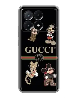 Чохол для Xiaomi POCO X6 Pro (5G) з картинкою «Gucci — герої Disney та монограма»