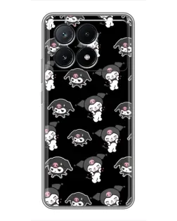 Чехол для Xiaomi POCO X6 Pro (5G) с картинкой «Черный паттерн Kuromi»