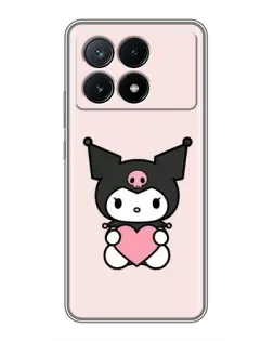 Чехол для Xiaomi POCO X6 Pro (5G) с картинкой «Kuromi и сердце»