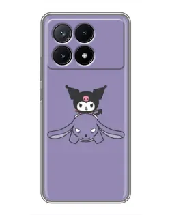 Чехол для Xiaomi POCO X6 Pro (5G) с картинкой «Kuromi на лиловом фоне»