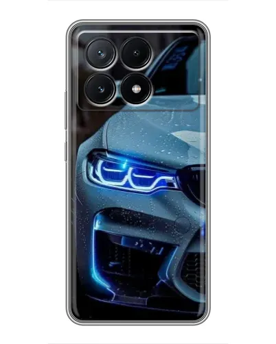 Чехол для Xiaomi POCO X6 Pro (5G) с картинкой «Взгляд BMW с синими фарами»