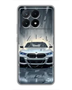 Чехол для Xiaomi POCO X6 Pro (5G) с картинкой «BMW в свете фар»