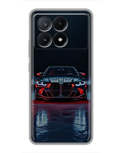 Чехол для Xiaomi POCO X6 Pro (5G) с картинкой «BMW на мокрой дороге»