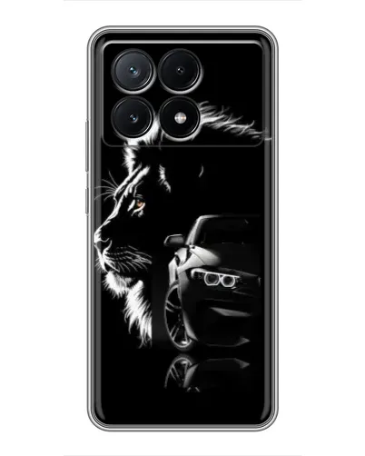 Чехол для Xiaomi POCO X6 Pro (5G) с картинкой «BMW и лев»
