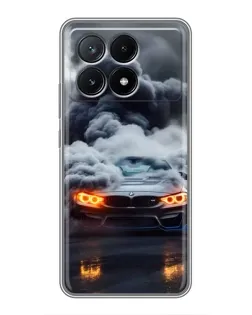 Чехол для Xiaomi POCO X6 Pro (5G) с картинкой «BMW в дыму»