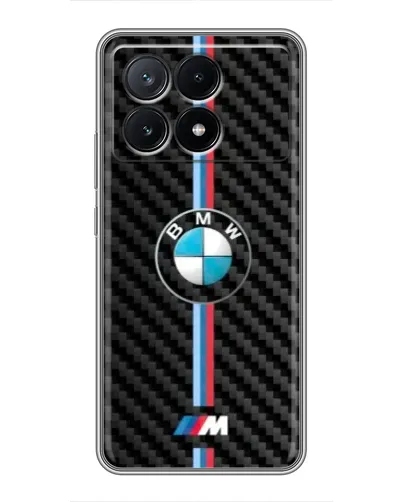 Чехол для Xiaomi POCO X6 Pro (5G) с картинкой «Эмблема BMW и карбон»