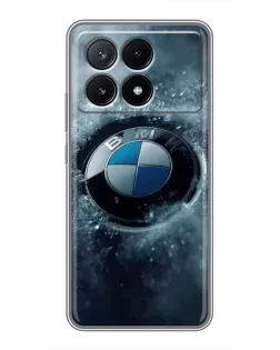 Чехол для Xiaomi POCO X6 Pro (5G) с картинкой «Логотип BMW — лед»