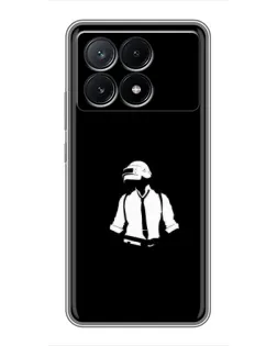 Чехол для Xiaomi POCO X6 Pro (5G) с картинкой «PUBG — белый шлем»