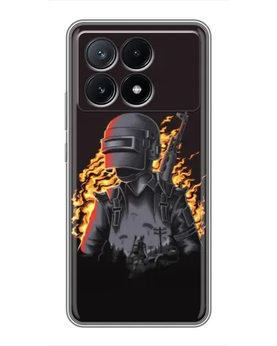 Чехол для Xiaomi POCO X6 Pro (5G) с картинкой «PUBG — огненный силуэт»