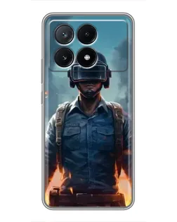 Чехол для Xiaomi POCO X6 Pro (5G) с картинкой «PUBG — реалистичный герой»