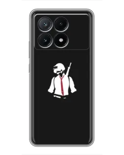 Чехол для Xiaomi POCO X6 Pro (5G) с картинкой «PUBG — силуэт воина»