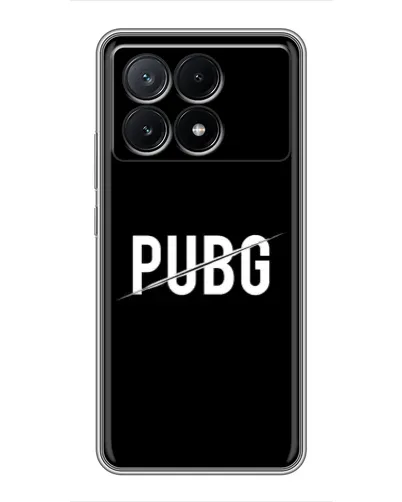 Чехол для Xiaomi POCO X6 Pro (5G) с картинкой «PUBG — белый логотип»