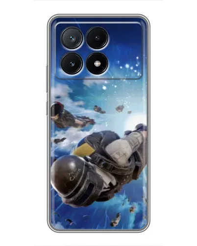 Чехол для Xiaomi POCO X6 Pro (5G) с картинкой «Десант PUBG — прыжок»