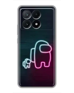 Чехол для Xiaomi POCO X6 Pro (5G) с картинкой «Among Us неон-арт»
