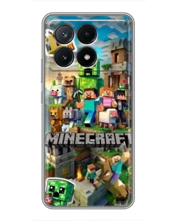 Чохол для Xiaomi POCO X6 Pro (5G) з картинкою «Замок Minecraft»