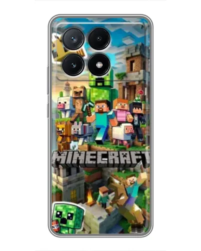 Чехол для Xiaomi POCO X6 Pro (5G) с картинкой «Замок Minecraft»