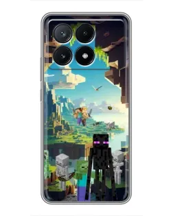 Чехол для Xiaomi POCO X6 Pro (5G) с картинкой «Эндермен в лесу»