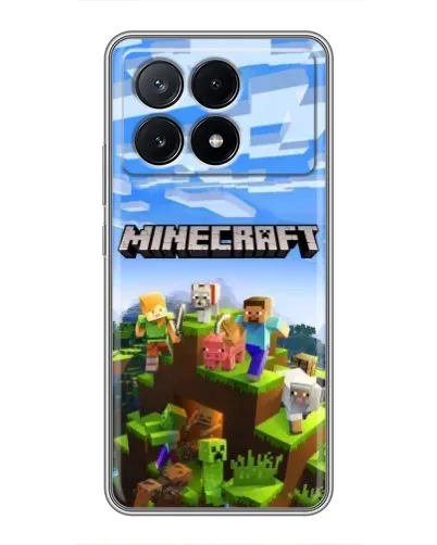 Чехол для Xiaomi POCO X6 Pro (5G) с картинкой «Minecraft классический мир»