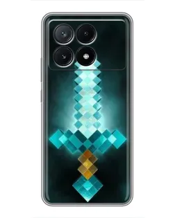 Чехол для Xiaomi POCO X6 Pro (5G) с картинкой «Алмазный меч неон»
