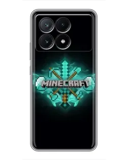 Чехол для Xiaomi POCO X6 Pro (5G) с картинкой «Minecraft Diamond лого»