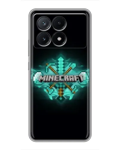 Чехол для Xiaomi POCO X6 Pro (5G) с картинкой «Minecraft Diamond лого»