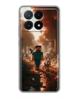 Чехол для Xiaomi POCO X6 Pro (5G) с картинкой «Стив в лесу»