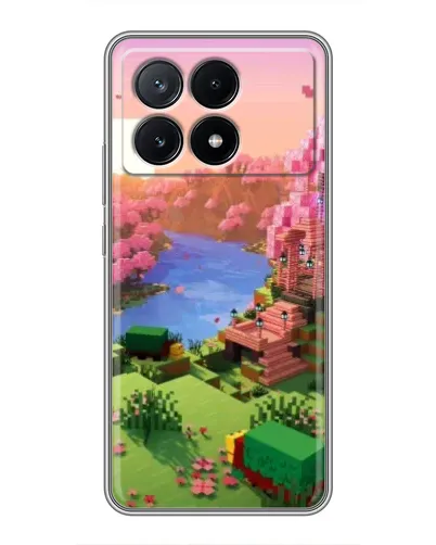 Чехол для Xiaomi POCO X6 Pro (5G) с картинкой «Розовое дерево Minecraft»