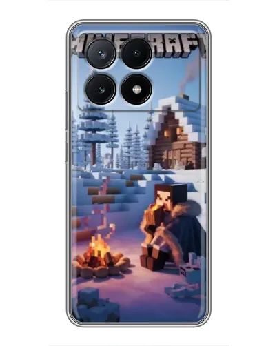 Чехол для Xiaomi POCO X6 Pro (5G) с картинкой «Зимний Minecraft»