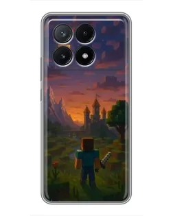 Чехол для Xiaomi POCO X6 Pro (5G) с картинкой «Стив у башни»