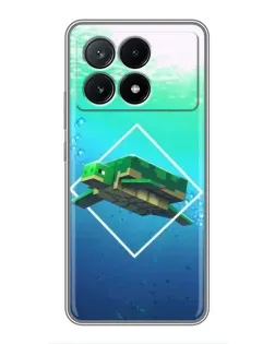 Чехол для Xiaomi POCO X6 Pro (5G) с картинкой «Черепаха Minecraft»