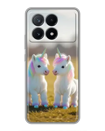 Чехол для Xiaomi POCO X6 Pro (5G) с картинкой «Пара единорогов»