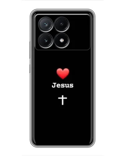 Чехол для Xiaomi POCO X6 Pro (5G) с картинкой «Сердце - Jesus» Чехол для Xiaomi POCO X6 Pro (5G) с картинкой «Сердце - Jesus»
