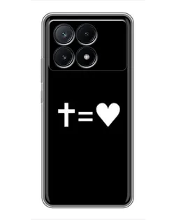 Чехол для Xiaomi POCO X6 Pro (5G) с картинкой «Крест и Сердце»