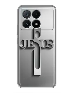 Чохол для Xiaomi POCO X6 Pro (5G) з картинкою «Металевий хрест Jesus»